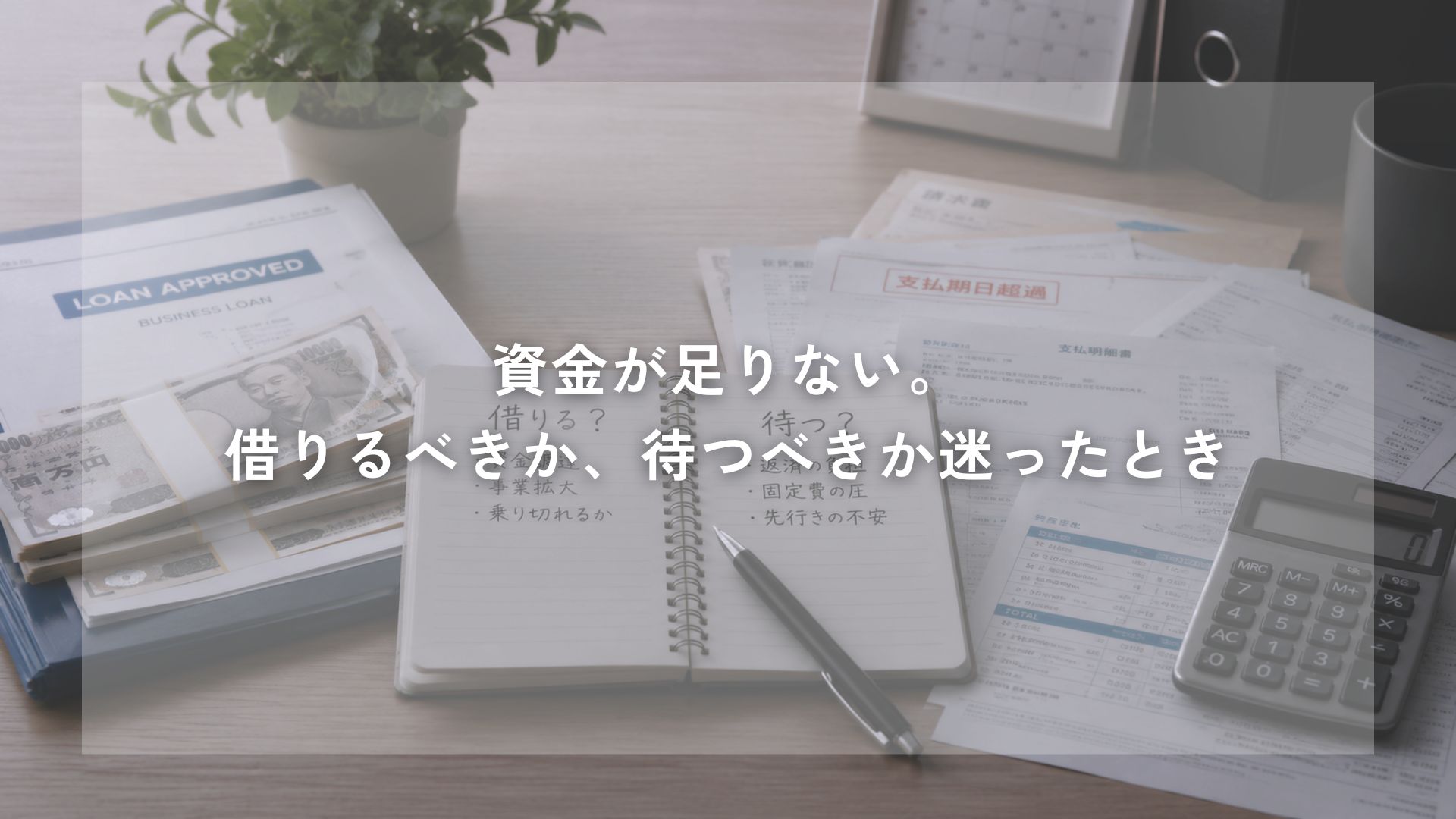 資金が足りない。借りるべきか、待つべきか迷ったとき